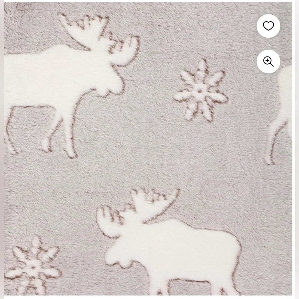 Mainstay Printed Textured Plush Throw 50’ x 60’ Moose